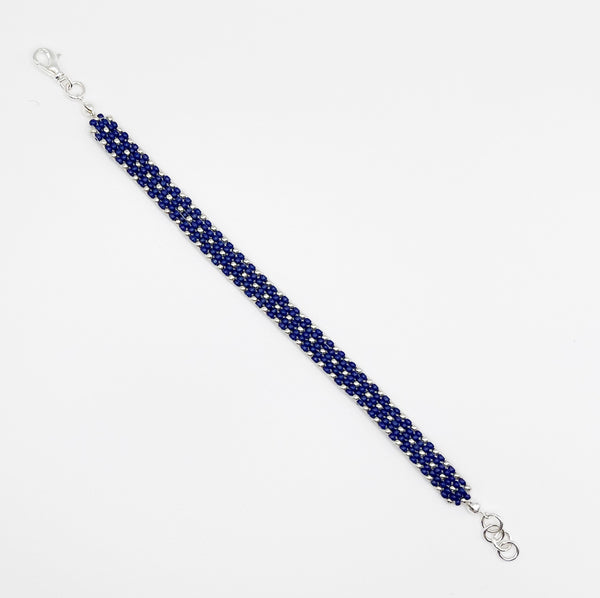 Sydney Beaded Bracelet - Dark Blue and Silver
