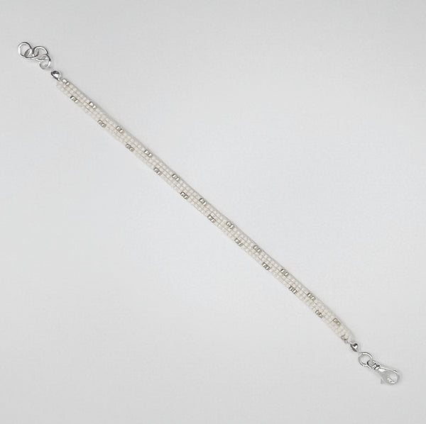 Lexi Beaded Bracelet - Ivory & Silver