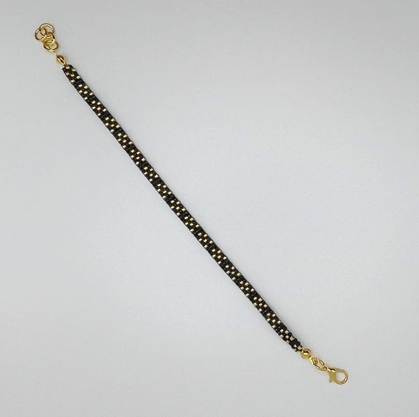 Stella Beaded Bracelet - Black & Gold