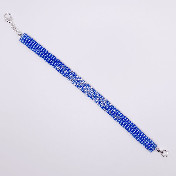 Savannah Beaded Bracelet - Blue and Silver