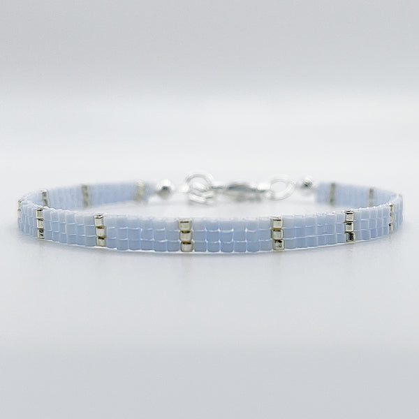 Eva Beaded Bracelet - Light Blue & Silver