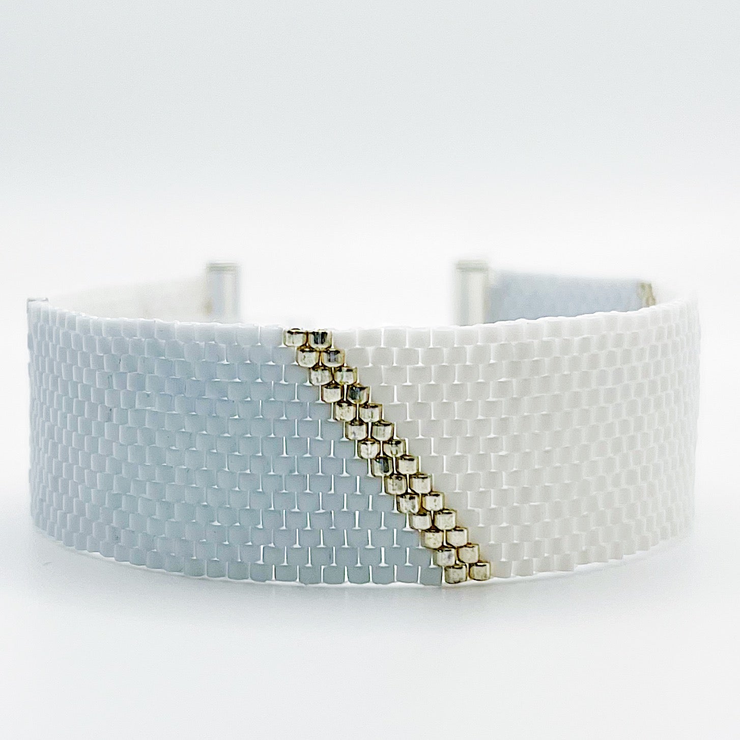 Piper Beaded Bracelet - Light Blue, White & Silver