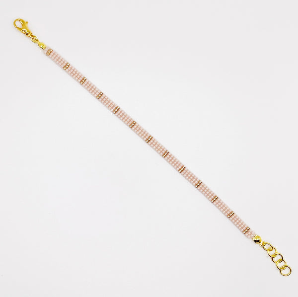 Eva Beaded Bracelet - Light Pink and Gold