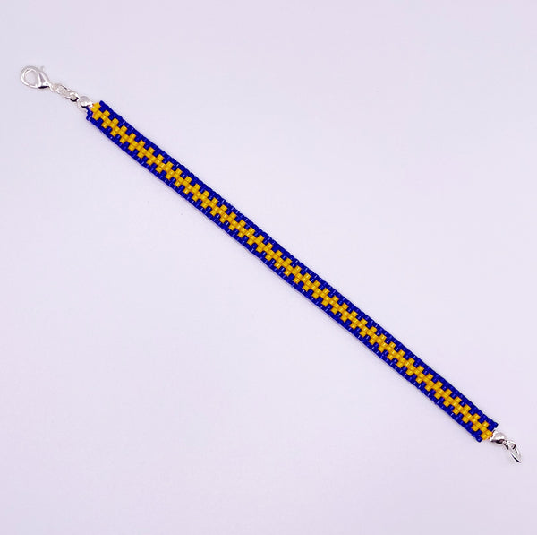 Cranford Colors Blue and Gold Thin Bracelet