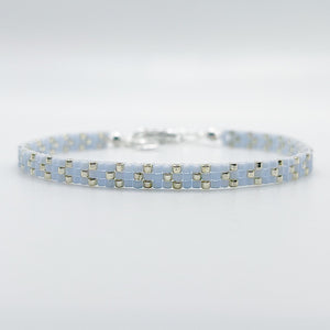 Rita Beaded Bracelet - Light Blue & Silver