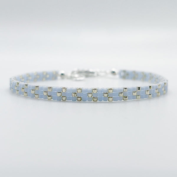 Rita Beaded Bracelet - Light Blue & Silver