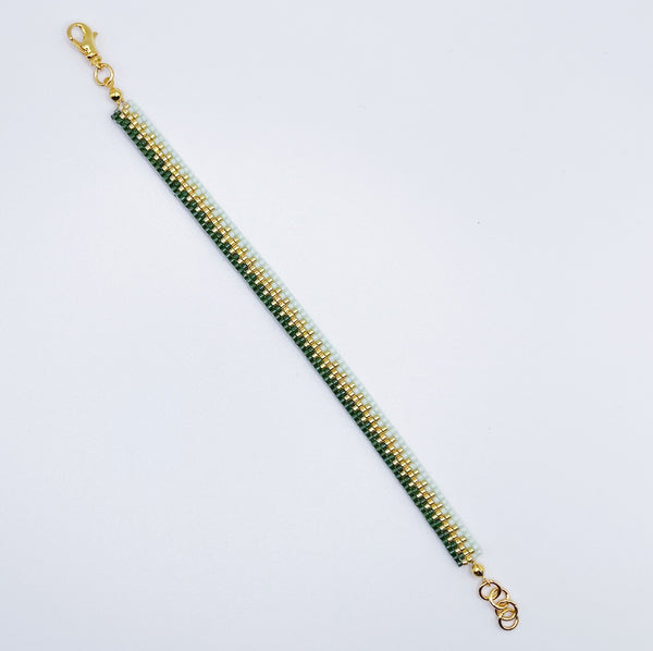 Hailey Beaded Bracelet - Green Duo & Gold