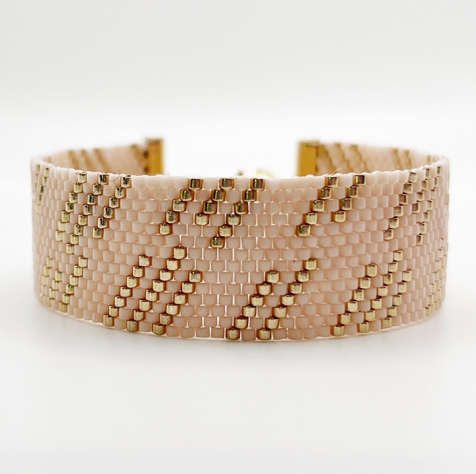 Audrey Beaded Bracelet - Light Pink & Gold