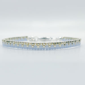 Mila Beaded Bracelet - Light Blue & Silver