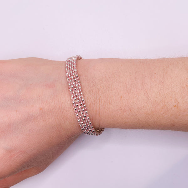 Austin Beaded Bracelet - Pink and Silver